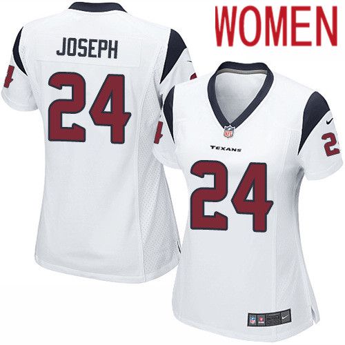 Women Houston Texans 24 Johnathan Joseph White Nike Player Game NFL Jersey
